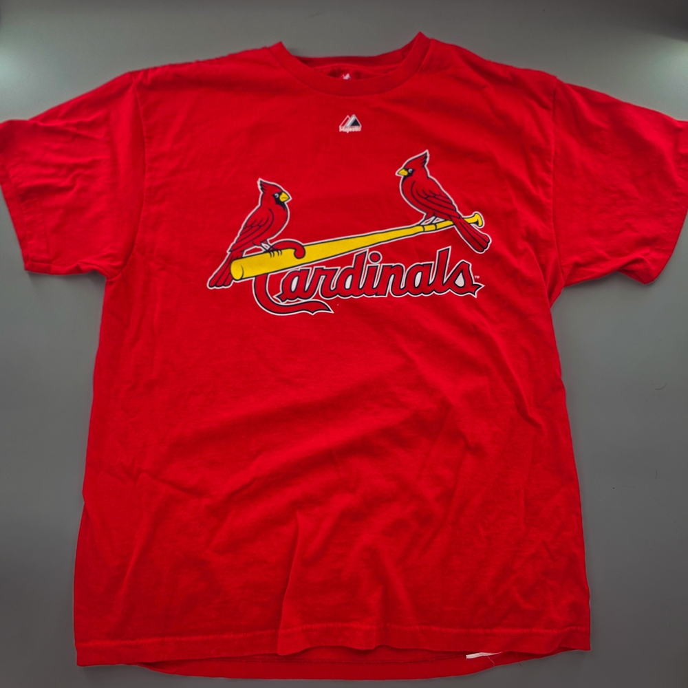 St. Louis Cardinals Yadier Molina #4 Majestic Red T-Shirt Men’s Large‎